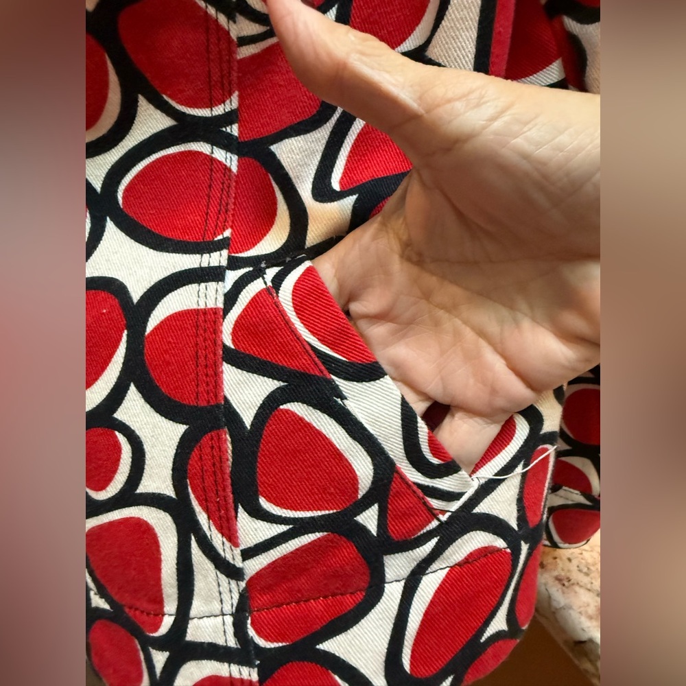 Ruby Rd Petite Vibrant Red and Black Patterned Jacket. Size Medium. EUC - Picture 13 of 13